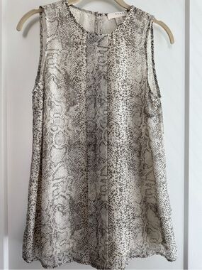 KENAR snake print sleeveless blouse.